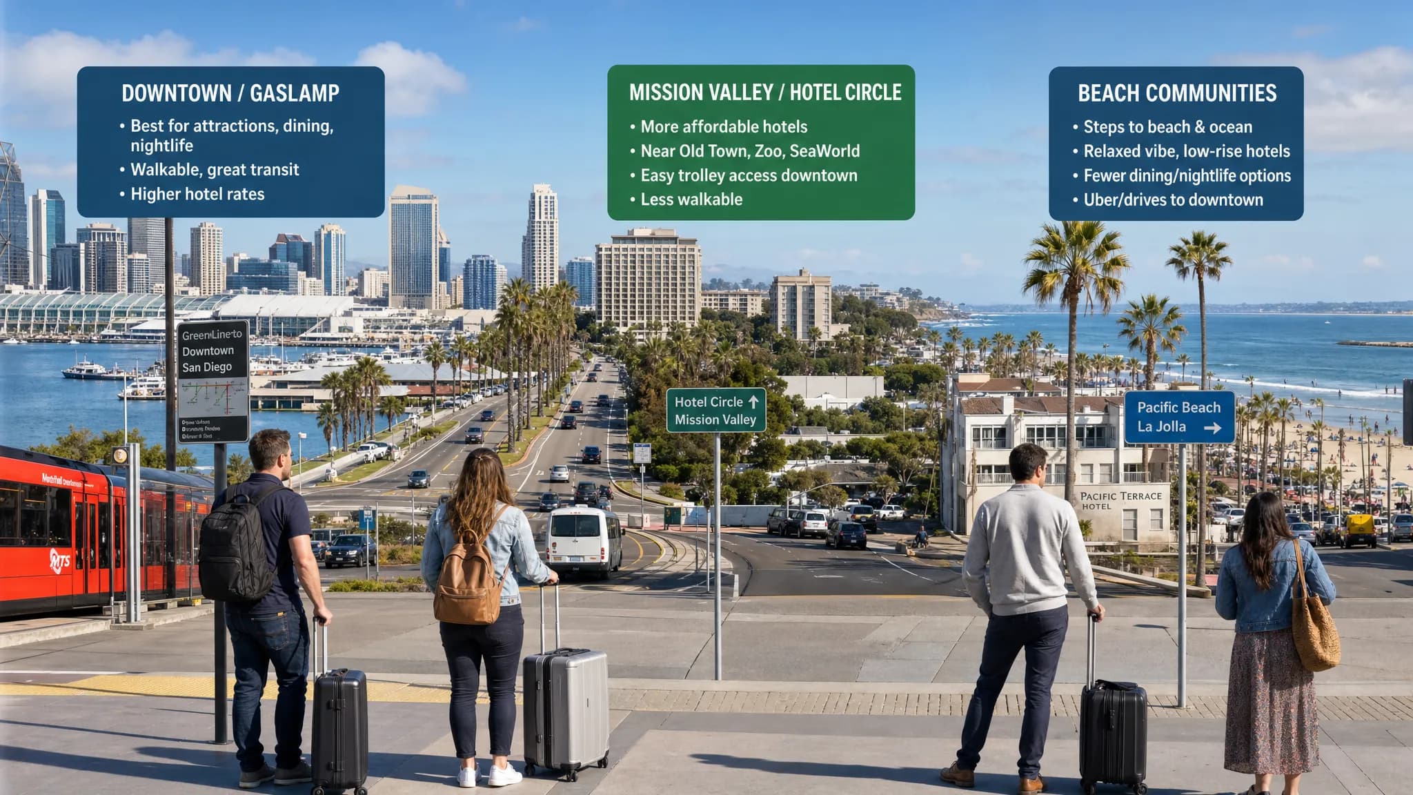 San Diego Hotels Cheap by Area, Transit, and Total Cost